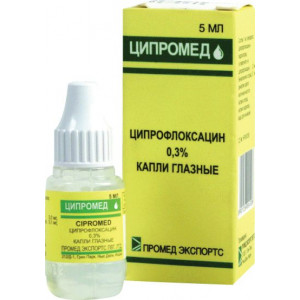 ЦИПРОМЕД 0,3% 5МЛ. №1 ГЛ.КАПЛИ ФЛ./КАП. /СЕНТИСС/ПРОМЕД/