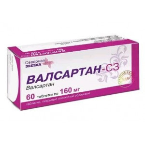 ВАЛСАРТАН-СЗ 160МГ. №60 ТАБ. П/П/О /СЕВЕРНАЯ ЗВЕЗДА/ ВАЛСАРТАН-СЗ 160МГ. №60 ТАБ. П/П/О /СЕВЕРНАЯ ЗВЕЗДА/