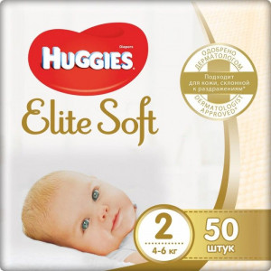 ХАГГИС ПОДГУЗНИКИ ЭЛИТ СОФТ 2 4-6КГ №50 [HUGGIES]