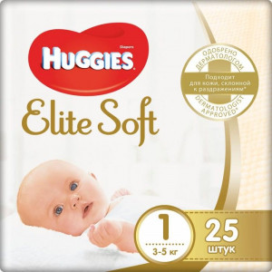 ХАГГИС ПОДГУЗНИКИ ЭЛИТ СОФТ 1 3-5КГ №25 [HUGGIES]