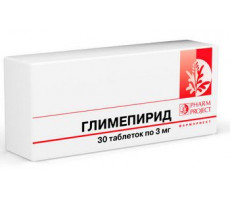 ГЛИМЕПИРИД 3МГ. №30 ТАБ. /ФАРМПРОЕКТ/