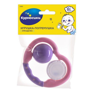 КУРНОСИКИ ИГРУШКА-ПОГРЕМУШКА КРЕНДЕЛЕК РОЗ /АРТ.21383/