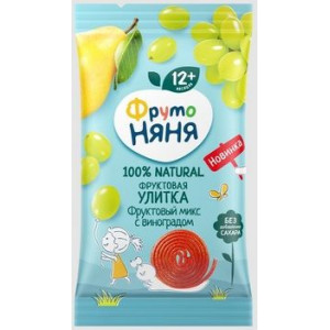 ФРУТОНЯНЯ ФРУКТОВЫЕ КУСОЧКИ ЯБЛОКО+ГРУША+СЛИВА+ВИНОГРАД УЛИТКИ 15Г. 12+МЕС. ФРУТОНЯНЯ ФРУКТОВЫЕ КУСОЧКИ ЯБЛОКО+ГРУША+СЛИВА+ВИНОГРАД УЛИТКИ 15Г. 12+МЕС.